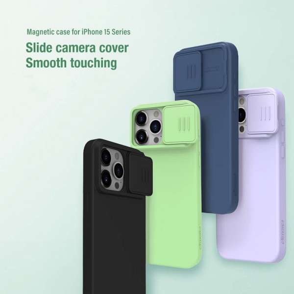 NILLKIN θήκη CamShield Silky Magnetic Silicone, iPhone 15 Pro Max, μαύρη - NILLKIN