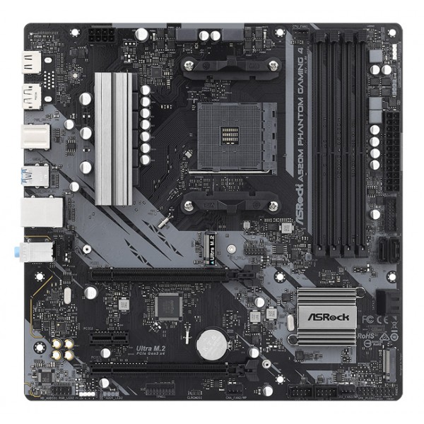 ASROCK μητρική A520M Phantom Gaming 4, 4x DDR4, AM4, USB 3.2, mATX - Σύγκριση Προϊόντων