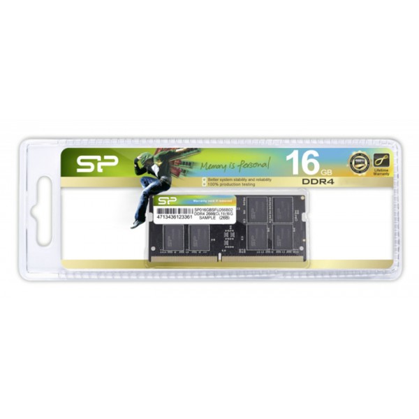SILICON POWER μνήμη DDR4 SODIMM SP016GBSFU320X02, 16GB, 3200MHz, CL22