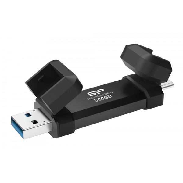 SILICON POWER USB Flash Drive DS72, USB/USB-C, 500GB 1050/850MBps, μαύρο - USB Flash Drives