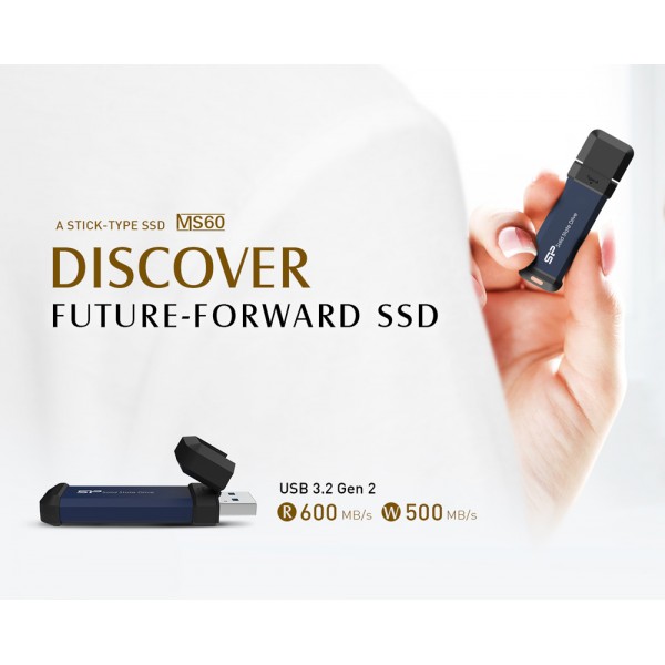 SILICON POWER USB Flash Drive MS60, 1TB, 600/500MBps, μπλε - USB Flash Drives