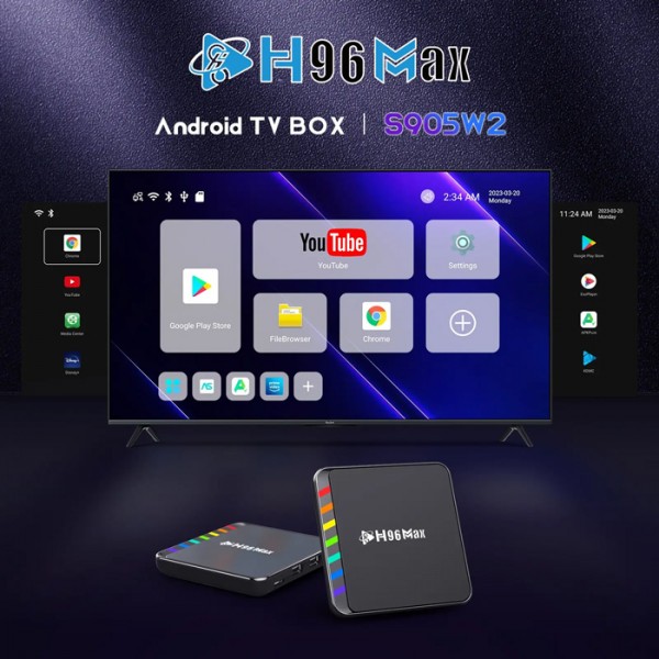 H96 TV Box Μax W2, 8K, S905W2, 4/32GB, WiFi 6, Bluetooth, Android 11 - H96