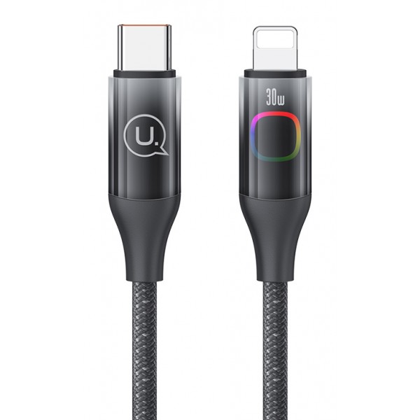 USAMS καλώδιο Lightning σε USB-C US-SJ638, 30W PD, 1.2m, μαύρο - USB-C (Type-C)
