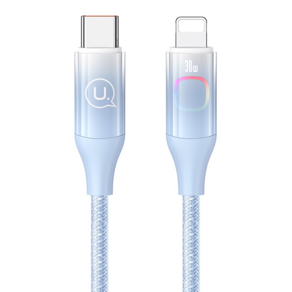 USAMS καλώδιο Lightning σε USB-C US-SJ638, 30W PD, 1.2m, μπλε - USB-C (Type-C)
