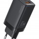 USAMS φορτιστής τοίχου US-CC180, USB & 2x USB-C, 65W PD, GaN, μαύρος
