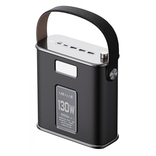 USAMS σταθμός φόρτισης USAMS-ST, καλώδιο, 5 έξοδοι, 130W 80000mAh, μαύρο - Power Bank