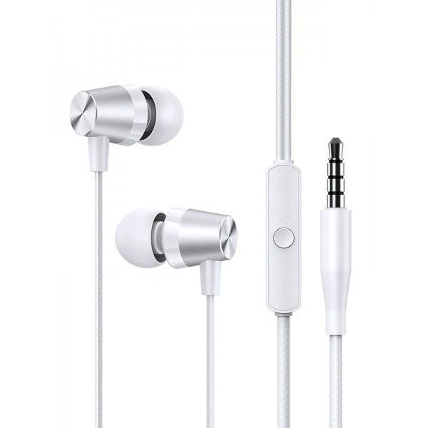 USAMS earphones με μικρόφωνο EP-42, 3.5mm, 1.2m, λευκά - Ακουστικά - Bluetooth