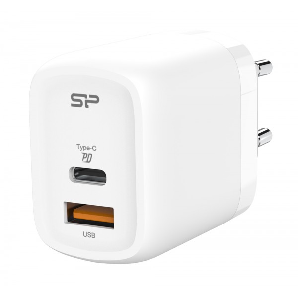 SILICON POWER φορτιστής τοίχου QM25, USB & USB-C, 30W PD, λευκός - Φορτιστές Κινητών