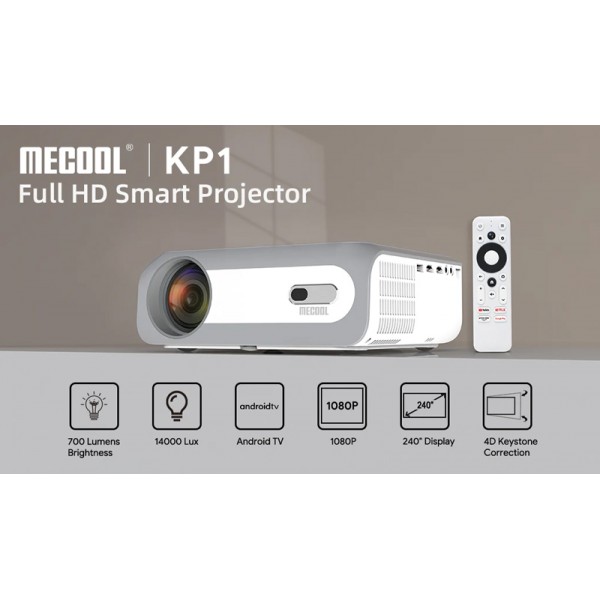 MECOOL smart βιντεοπροβολέας KP1 με TV Stick, 1080p, 700 ANSI, λευκός - Βιντεοπροβολείς - VR Headset