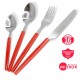 BRUNO σετ μαχαιροπίρουνα ανοξείδωτα Accorto, κόκκινο, 16τμχ