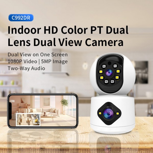 VSTARCAM smart κάμερα C992DR, 3MP, dual lens, Wi-Fi, PTZ, SD - Συστήματα Ασφαλείας