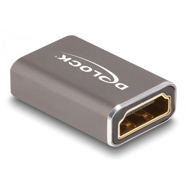 DELOCK αντάπτορας HDMI 60078 με Ethernet, 8K/60Hz, μεταλλικός, γκρι - Εικόνα