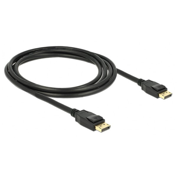 DELOCK καλώδιο DisplayPort 1.2 83806, 4K/60Hz, 21.6Gbps, 2m, μαύρο - Εικόνα