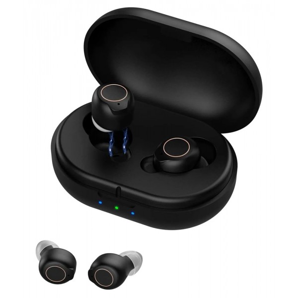 POWERTECH ακουστικά βαρηκοΐας PT-1247 με θήκη, επαναφορτιζόμενα, μαύρα - Ακουστικά - Bluetooth