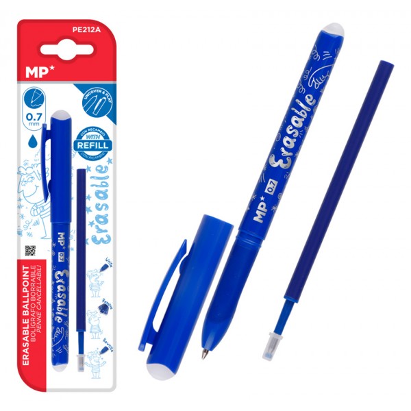 MP στυλό διαρκείας Ballpoint PE212A με ανταλλακτικό μελάνι, 0.7mm, μπλε - Γραφική Ύλη