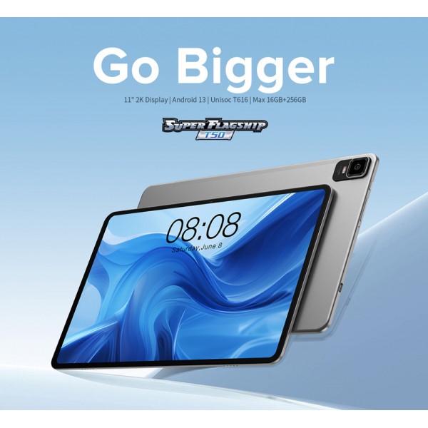 TECLAST tablet T50, 11" HD, 8/256GB, Android 13, 4G, 7500mAh, γκρι - Mobile