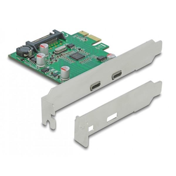 DELOCK κάρτα επέκτασης PCIe x1 σε 2x USB-C 90493, 5Gbps - Νέα & Ref PC