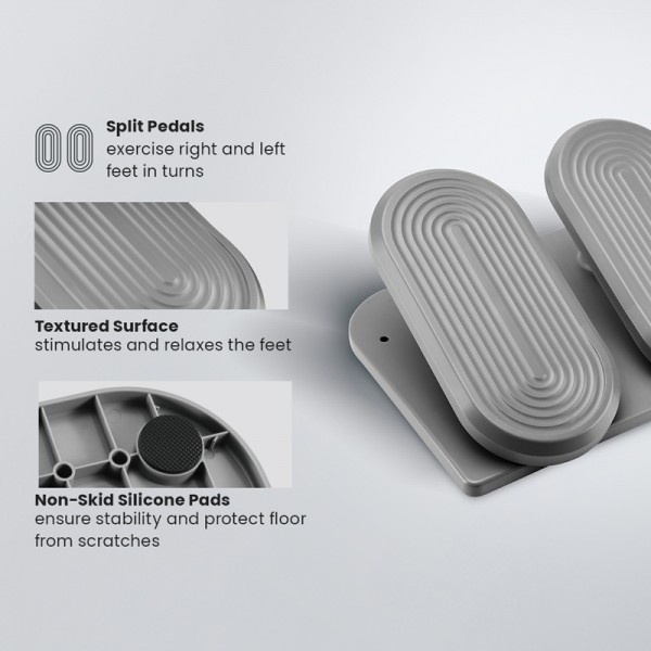 BRATECK υποπόδιο γραφείου FR-12 με πεντάλ εκγύμνασης ποδιών, μαύρο