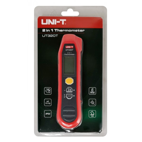 UNI-T ψηφιακό θερμόμετρο 2 in 1 UT320T, -40~300 °C, IP54