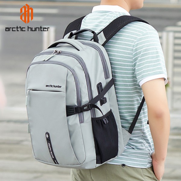 ARCTIC HUNTER τσάντα πλάτης B00388 με θήκη laptop 15.6", USB, 27L, γκρι - Σπίτι & Gadgets