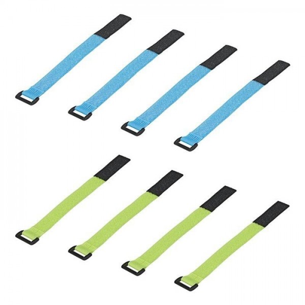 PROPLUS ιμάντες τύπου velcro 480052, 19x2cm, μπλε & πράσινο, 8τμχ - Τακτοποίηση Καλωδίων