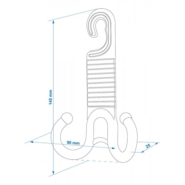 PROPLUS κρεμάστρα αυτοκινήτου 240179 για το προσκέφαλο, μαύρη, 2τμχ