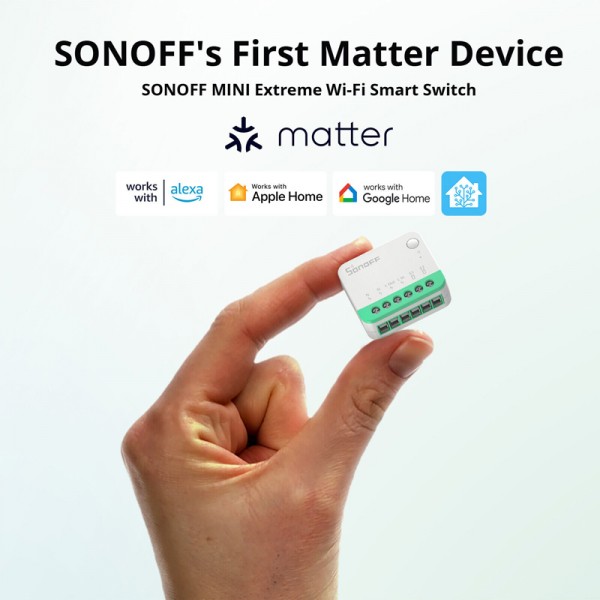 SONOFF smart διακόπτης MINIR4M, 2 κανάλια, Wi-Fi, 10A, λευκός - Ηλεκτρολογικός εξοπλισμός