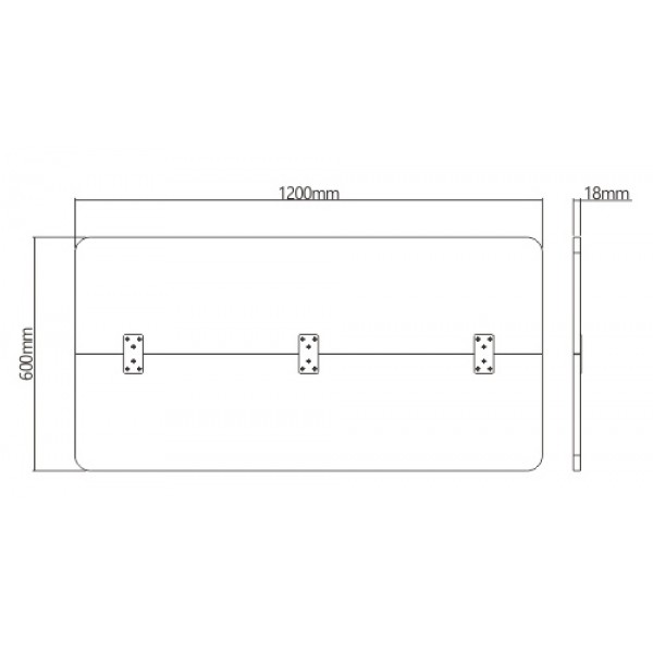 BRATECK επιφάνεια γραφείου TP12060R-2P, 120x60x1.8cm, καφέ ξύλινη