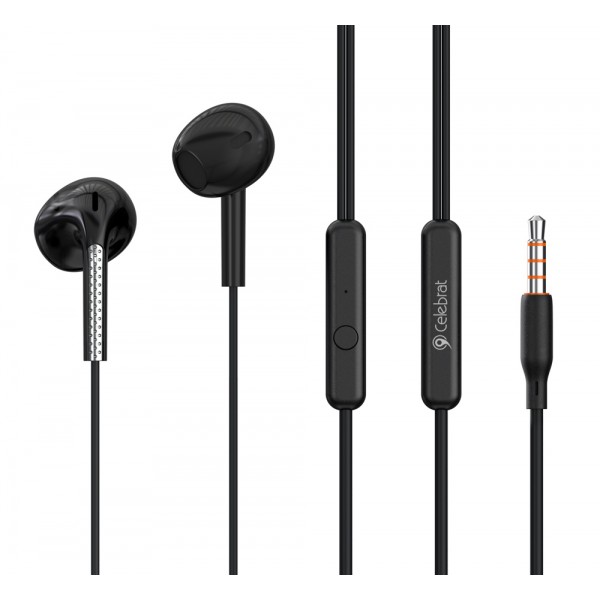 CELEBRAT earphones με μικρόφωνο G28, 3.5mm, 1.2m, μαύρα - Ακουστικά - Bluetooth