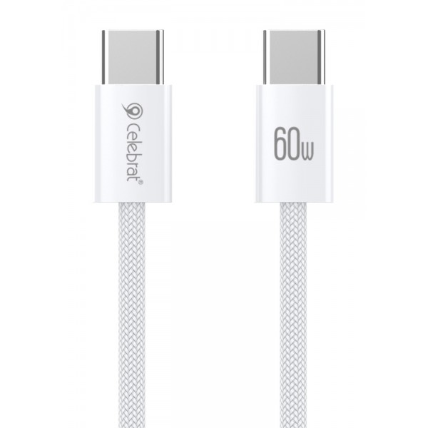 CELEBRAT καλώδιο USB-C U600, 60W, 480Mbps, 1m, λευκό - USB-C (Type-C)