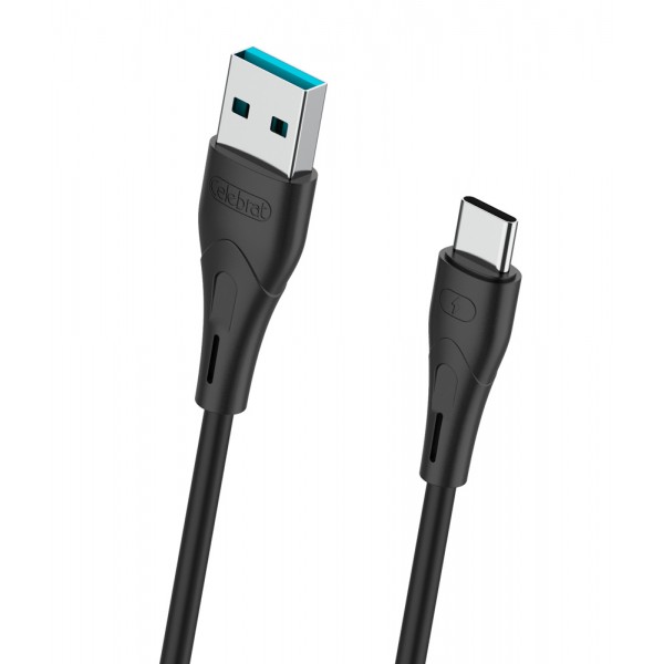 CELEBRAT καλώδιο USB-C σε USB CB-18T, 15W 3A, 480Mbps, 1m, μαύρο - USB-C (Type-C)
