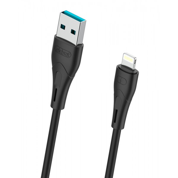 CELEBRAT καλώδιο Lightning σε USB CB-18I, 15W 2.4A, 480Mbps, 1m, μαύρο - Καλώδια - Αντάπτορες