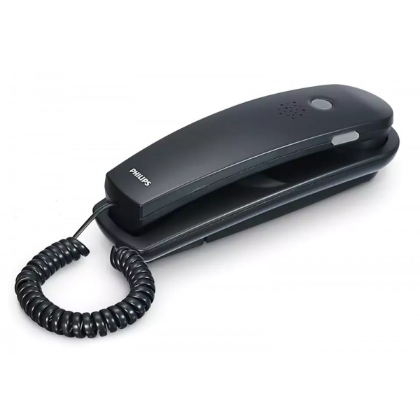 PHILIPS ενσύρματο τηλέφωνο TD2801B/00, επιτραπέζιο ή επιτοίχιο, μαύρο - Επιτραπέζιες Συσκευές