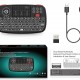 RIITEK ασύρματο mini πληκτρολόγιο i4, backlit, Bluetooth & 2.4GHz, μαύρο