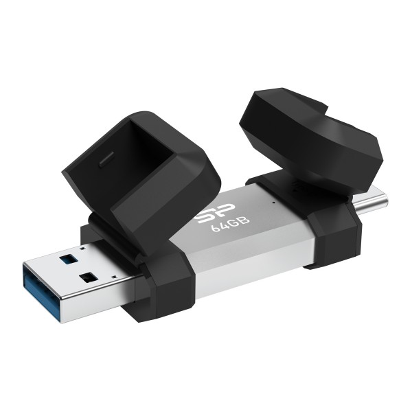 SILICON POWER USB Flash Drive C51, USB/USB-C, 64GB, 120MBps, ασημί - Συνοδευτικά PC