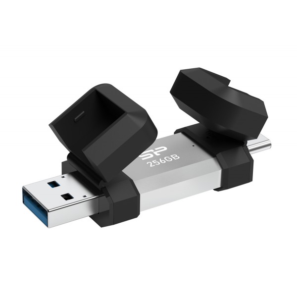SILICON POWER USB Flash Drive C51, USB/USB-C, 256GB, 200MBps, ασημί