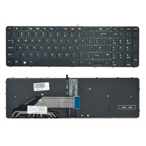 Πληκτρολόγιο για HP ProBook 650 G2 KEY-115 με backlight, μαύρο - Service