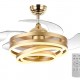 POWERTECH ανεμιστήρας οροφής HLL-0130 με LED φως, 72W, Φ106x50cm, χρυσός