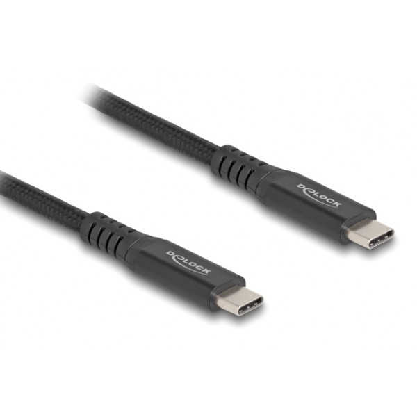 DELOCK καλώδιο USB-C 80024, 100W, 20 Gbps, 1m, USB4, E-Marker, μαύρο - USB-C (Type-C)