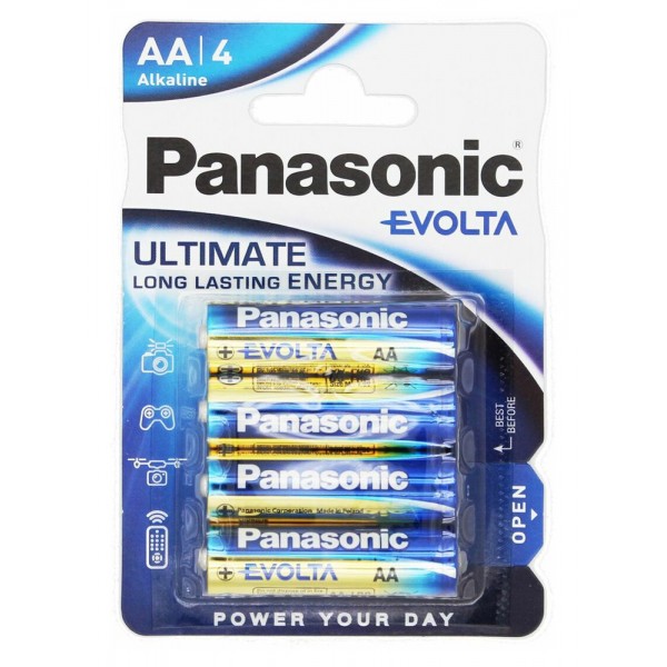 PANASONIC αλκαλικές μπαταρίες Evolta, AA/LR6, 1.5V, 4τμχ - Μπαταρίες Αλκαλικές