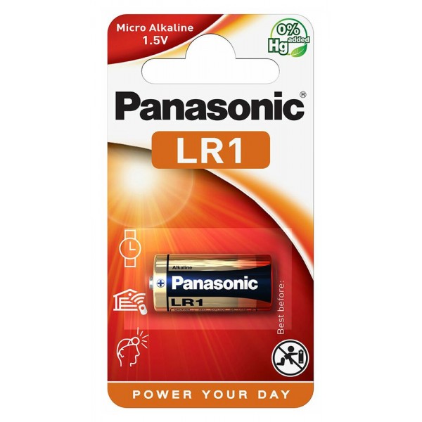 PANASONIC αλκαλική μπαταρία, Lady/LR1, 1.5V, 1τμχ - Panasonic