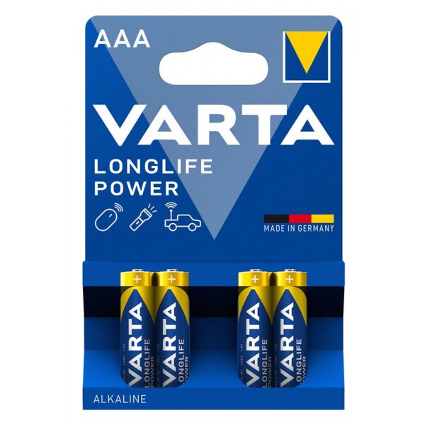 VARTA αλκαλικές μπαταρίες Longlife Power, AAA/LR03, 1.5V, 4τμχ - Μπαταρίες Αλκαλικές