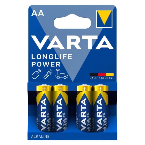 VARTA αλκαλικές μπαταρίες Longlife Power, AA/LR6, 1.5V, 4τμχ - VARTA