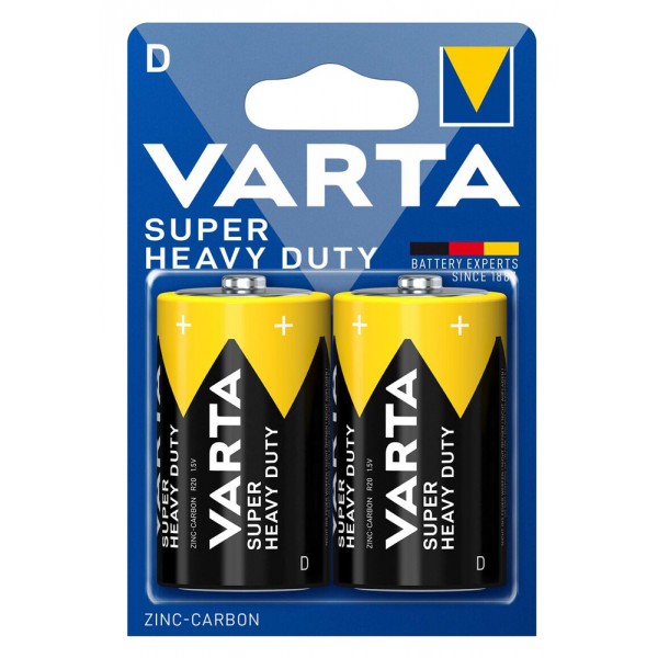 VARTA μπαταρίες Zinc Carbon Super Heavy Duty, D/R20P, 1.5V, 2τμχ - Μπαταρίες Αλκαλικές