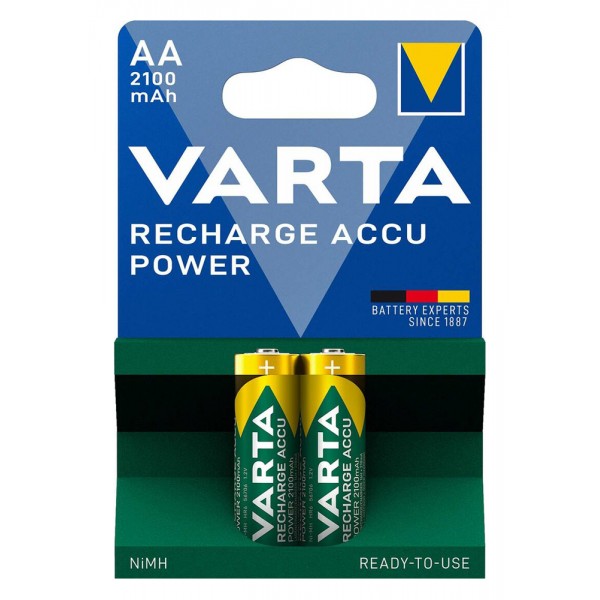 VARTA επαναφορτιζόμενες μπαταρίες λιθίου, AA, 2100mAh, 1.2V, 2τμχ - VARTA