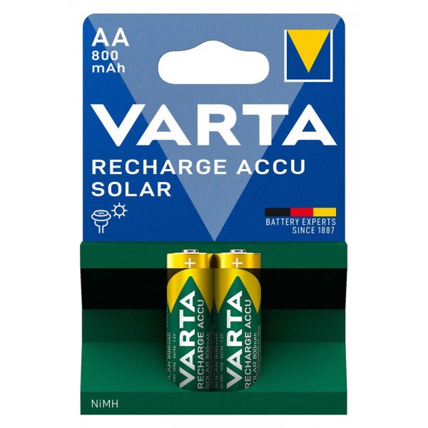 VARTA επαναφορτιζόμενες μπαταρίες λιθίου Solar, AA, 800mAh, 1.2V, 2τμχ - VARTA