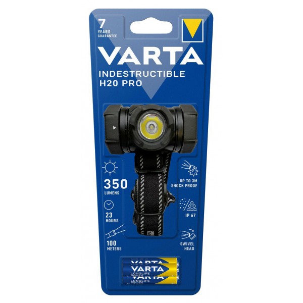 VARTA LED φακός κεφαλής Indestructible H20 Pro, 350lm, IP67, μαύρος - Φακοί