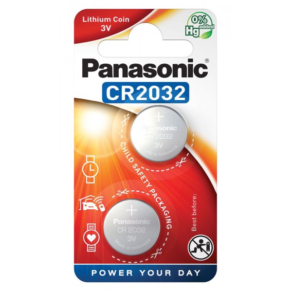 PANASONIC μπαταρία λιθίου, CR2032, 3V, 2τμχ - Panasonic