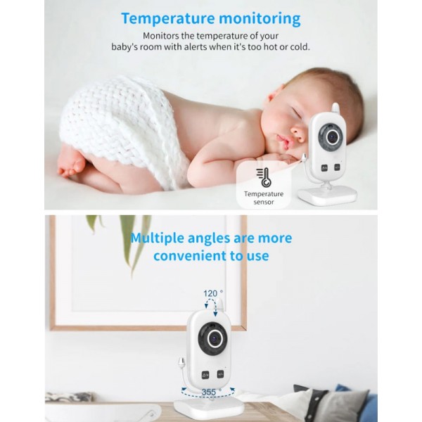 POWERTECH ενδοεπικοινωνία μωρού PT-1186 με κάμερα & οθόνη, 480p, PTZ - Κάμερες Ασφαλείας