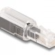 DELOCK βύσμα τηλεφώνου RJ10 88168, 360° περιστρεφόμενο, διάφανο-μαύρο